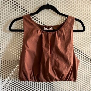 Leyden Cropped Sleeveless Bubble Top size Medium in Russet Orange New With Tags
